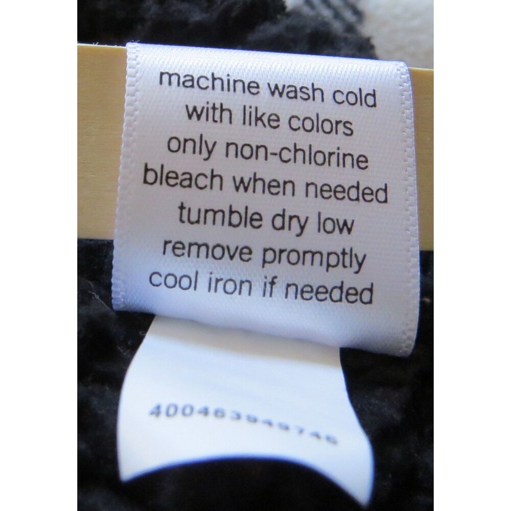 Sonoma Goods For Life Sherpa Fleece Waterfall Jacket black/white L EUC - Picture 9 of 10